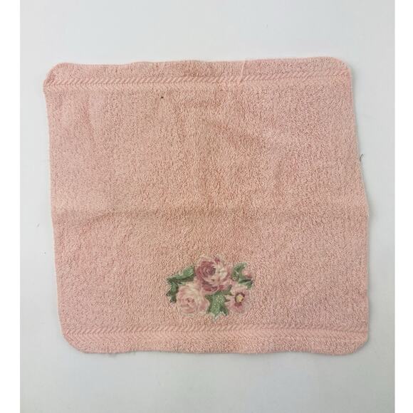 Vintage WAMSUTTA Towel Lot Set Pink Flower Floral Bath & Hand Set Somerset Rose - Picture 6 of 15
